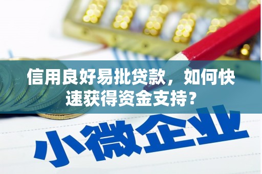 法库信用良好易批贷款，如何快速获得资金支持？