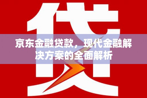 巧家京东金融贷款，现代金融解决方案的全面解析