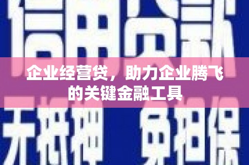 东方企业经营贷，助力企业腾飞的关键金融工具