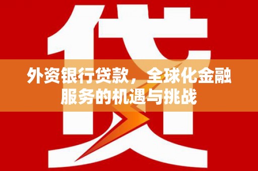 花都外资银行贷款，全球化金融服务的机遇与挑战