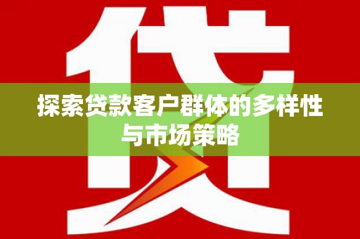 大武探索贷款客户群体的多样性与市场策略