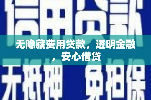 荣县无隐藏费用贷款，透明金融，安心借贷