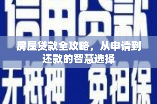 普湾新区房屋贷款全攻略，从申请到还款的智慧选择