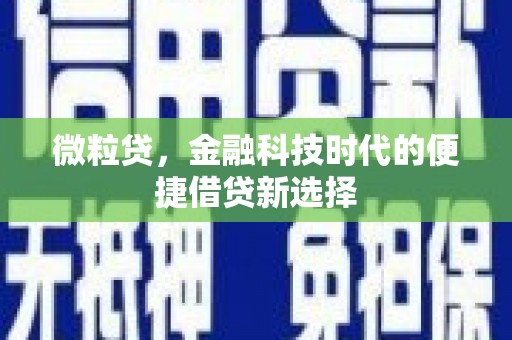 绥滨微粒贷，金融科技时代的便捷借贷新选择