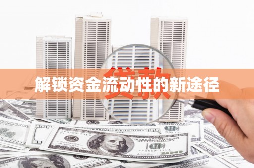 阿莲解锁资金流动性的新途径